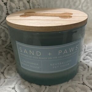 California Beach House Sand + Paws Blue Candle
